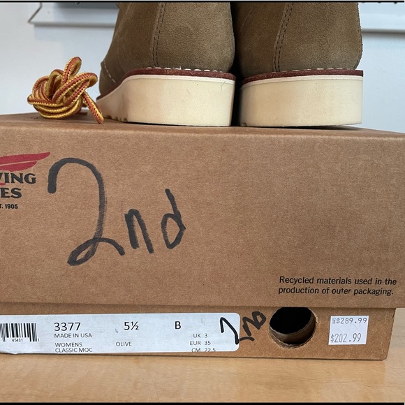 Factory Second Red Wing Classic Moc in Olive - Picture 8 of 9
